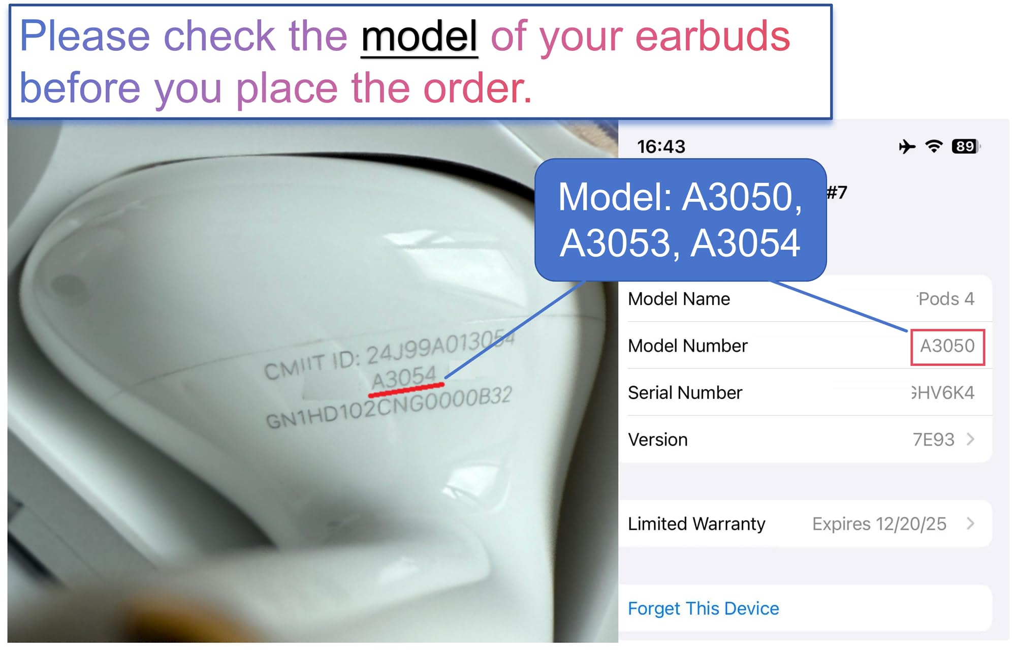 Amazon.com: OEM A3050 A3053 A3054 One Left Earbuds